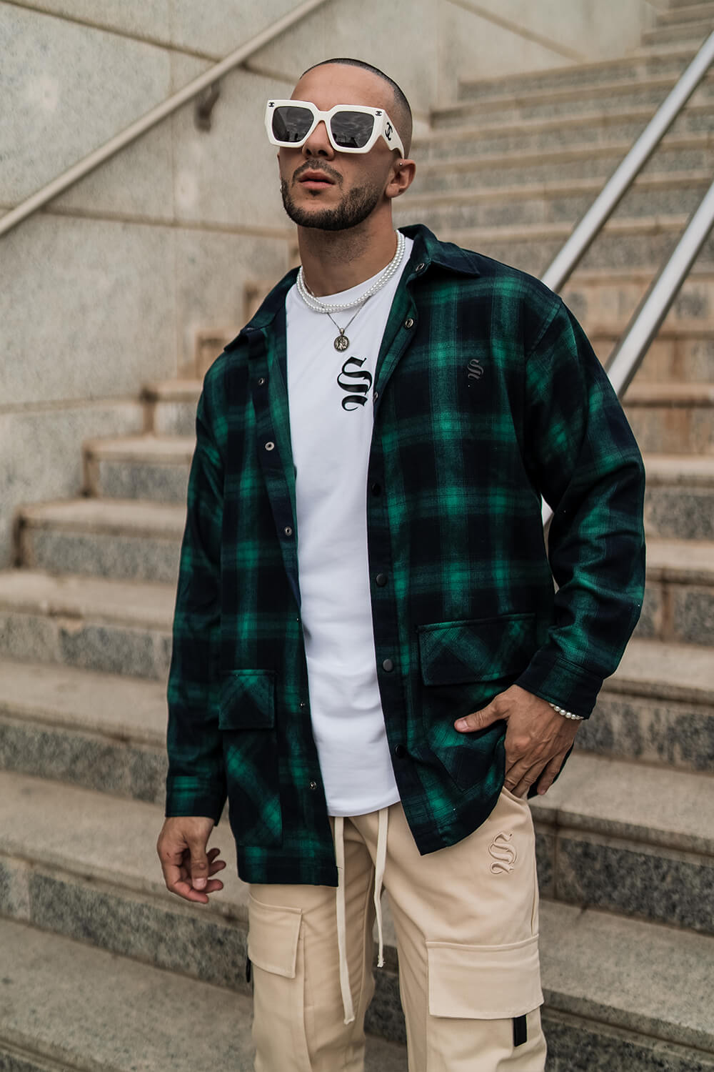 Gothic Flannel Check Shirt - Green