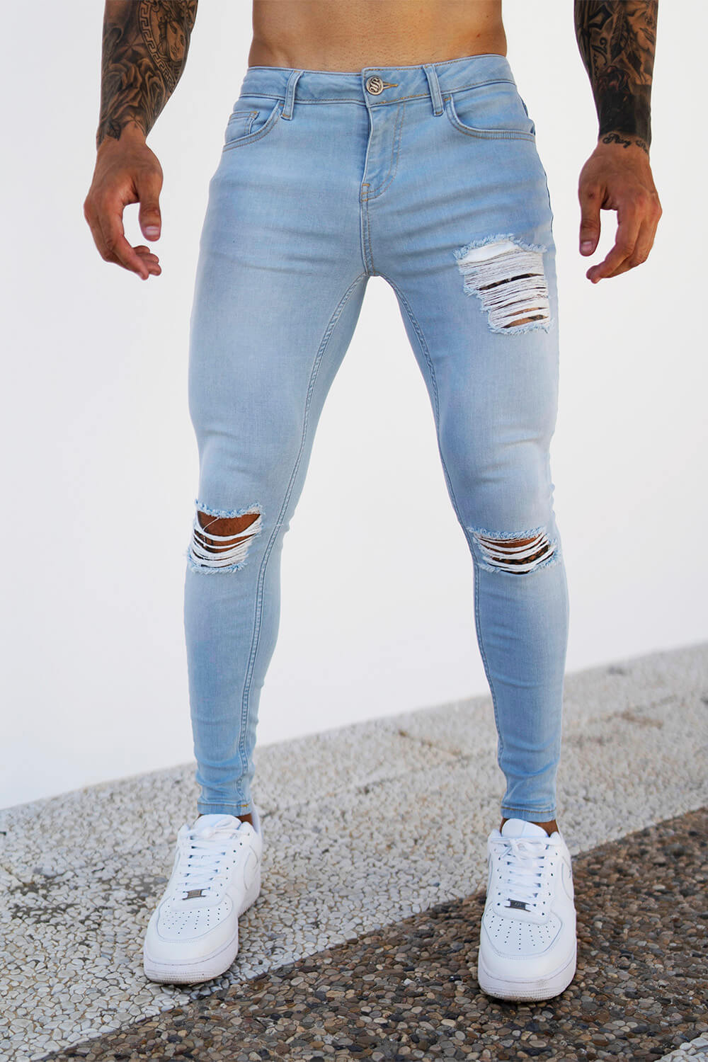 Rip & Repair Jeans - Light Blue