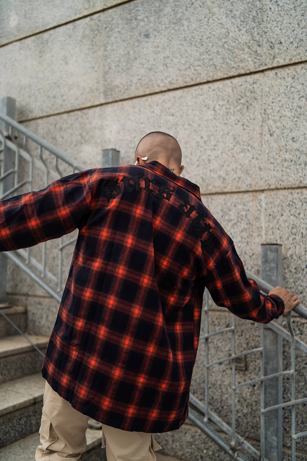 Gothic Flannel Check Shirt - Orange