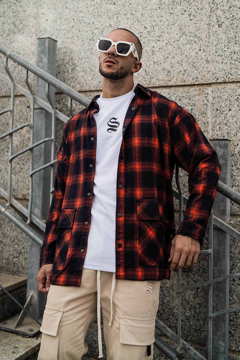 Gothic Flannel Check Shirt - Orange