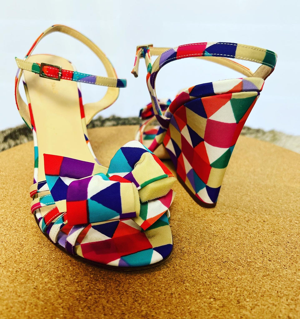 Kate Spade New York Geometric Block Heel Sandals | New World Finery