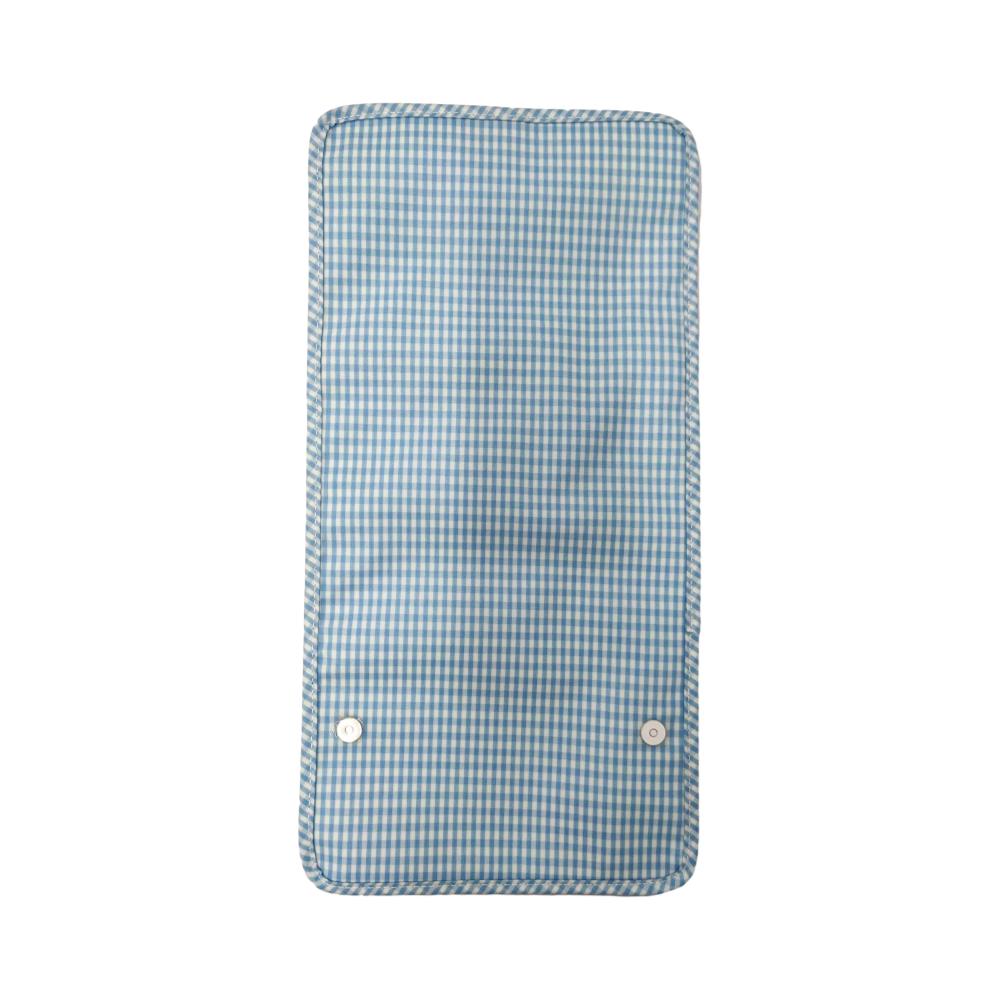 Hanging Toiletry Bag - Mini Roll Up - Gingham Mist