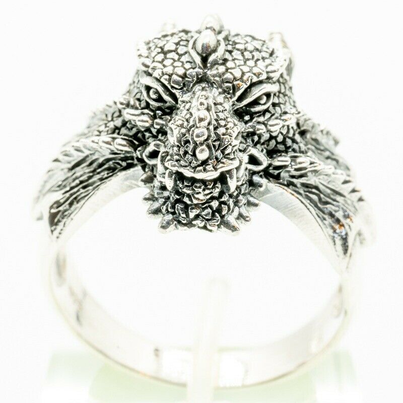 Dragon Head Ring 925 silver Skull Biker Game Thrones Metal Gothic Mythical
