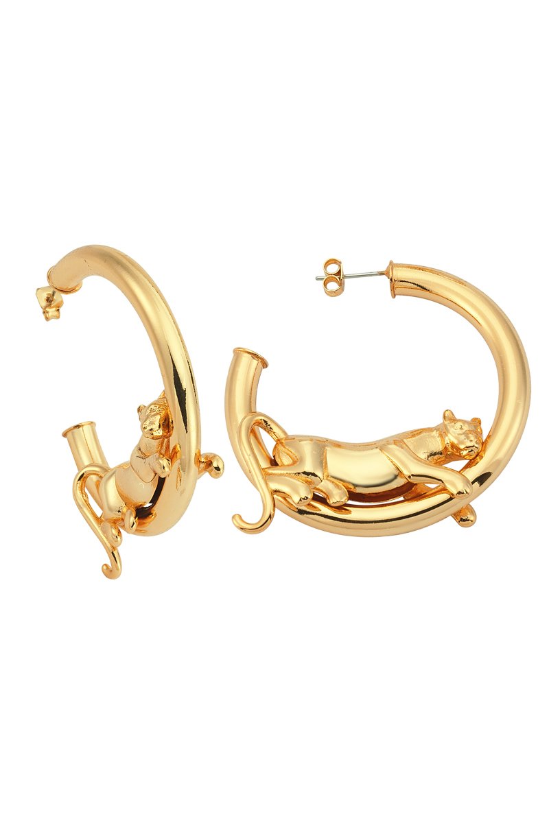 panther hoop earrings