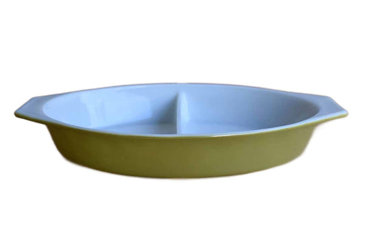 Corning Inc. (New York, USA) Pyrex Verde Olive Leaf 1.5 Quart Divided  Casserole Dish with Lid