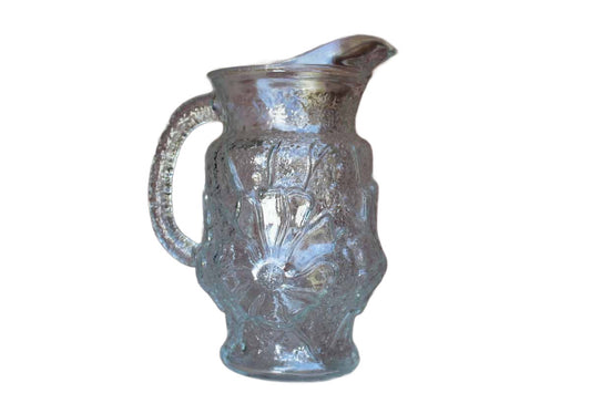 Small Blue Glass Pitcher with Dramatically Flared Rim – The Standing Rabbit