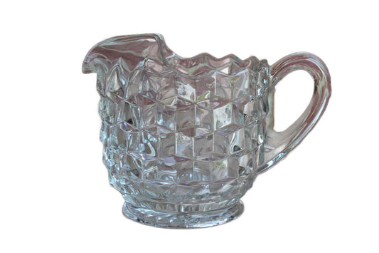Federal Glass Company (Ohio, USA) Large Glass Star Clear Handled Pitcher