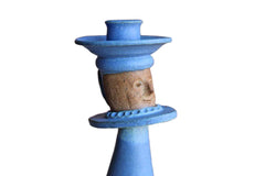 Studio Pottery Candlestick Depicting Man with Hat and Ruff Collar