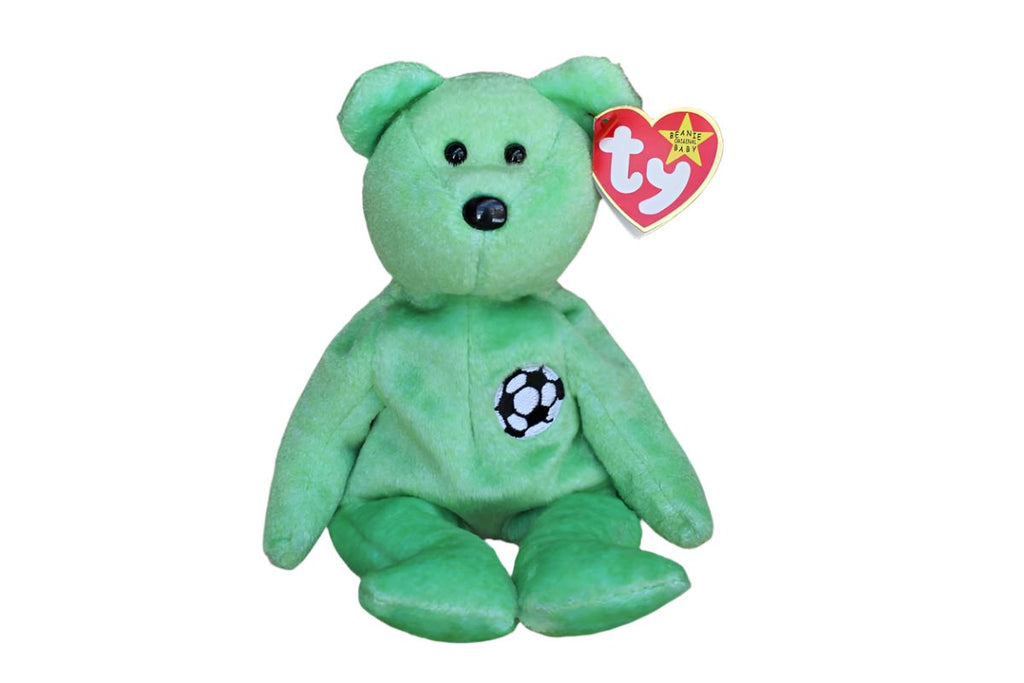 green soccer ty beanie baby