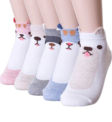 Stripe5 Pairs Of Chic Socks Female Animal Socks, Female Cotton Socks Girl  Cute Socks Soft Socks Gift