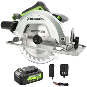 Greenworks - Herramientas eléctricas CK24L1520, con kit de batería, color  verde