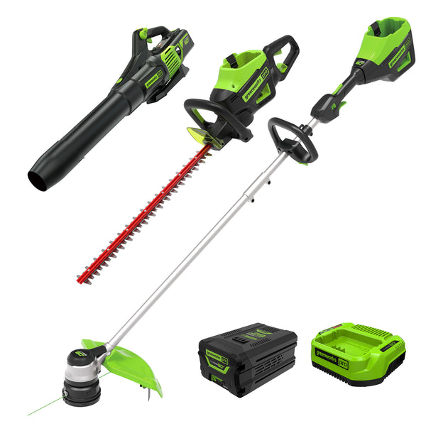 60V 3PC Cordless Battery Combo Kit w String Trimmer Blower