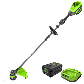 Greenworks 40V 15 Straight Shaft String Trimmer with 2.5 Ah Battery and Charger, 2111802