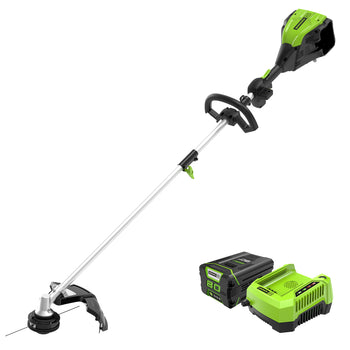 Greenworks Pro 60V 17 in Brushless Cordless Battery String Trimmer with Carbon Fiber Shaft, 4.0 Ah Battery & Charger, 2132002