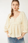 Yellow Flower Baby Doll Top