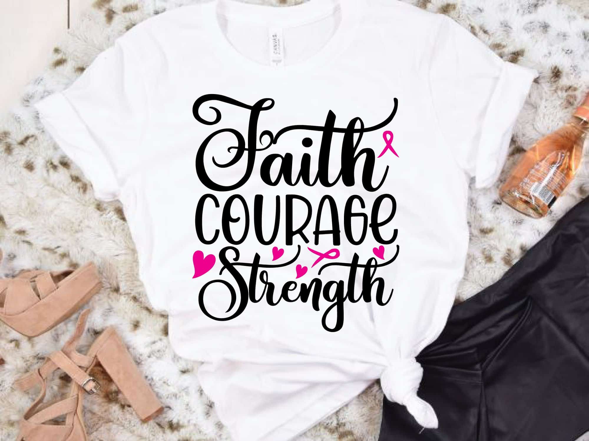 Breast Cancer Awareness SVG T-shirt Design Bundle - MasterBundles
