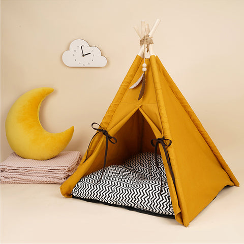 Pet Teepee Bed - Comfortable & Portable Indoor Pet Tent | GROOMY