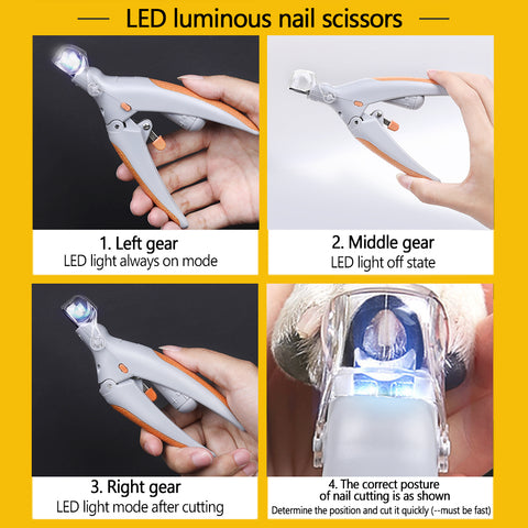 Pet Nail Scissor Safe with LED Light