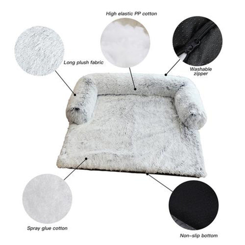 Dog Sofa & Bed Mat - Plush Cover