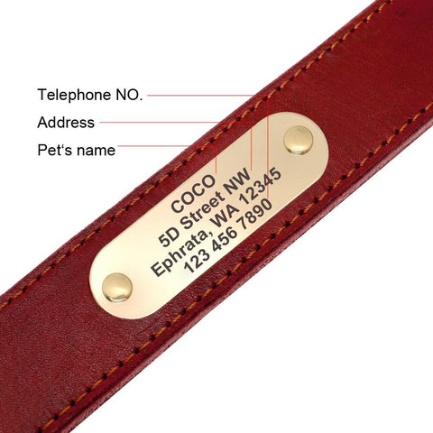 Personalized Dog Collar - Custom Leather Dog Collar with Engravable  Nameplate - Durable Name Tag Collar - Customizable Dog Collar - Comfortable  ID