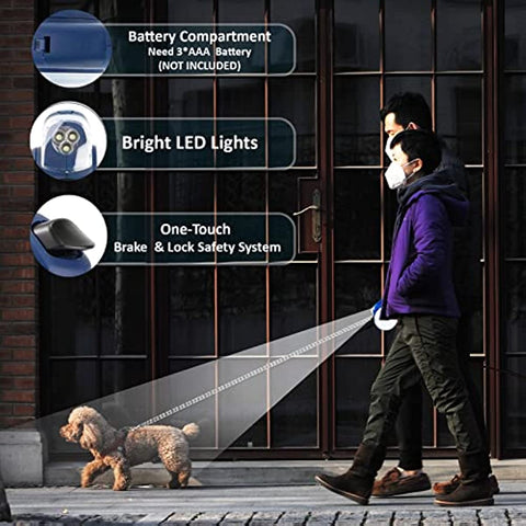 Multifunctional Dog Leash w/ Storage and Light- Groomy