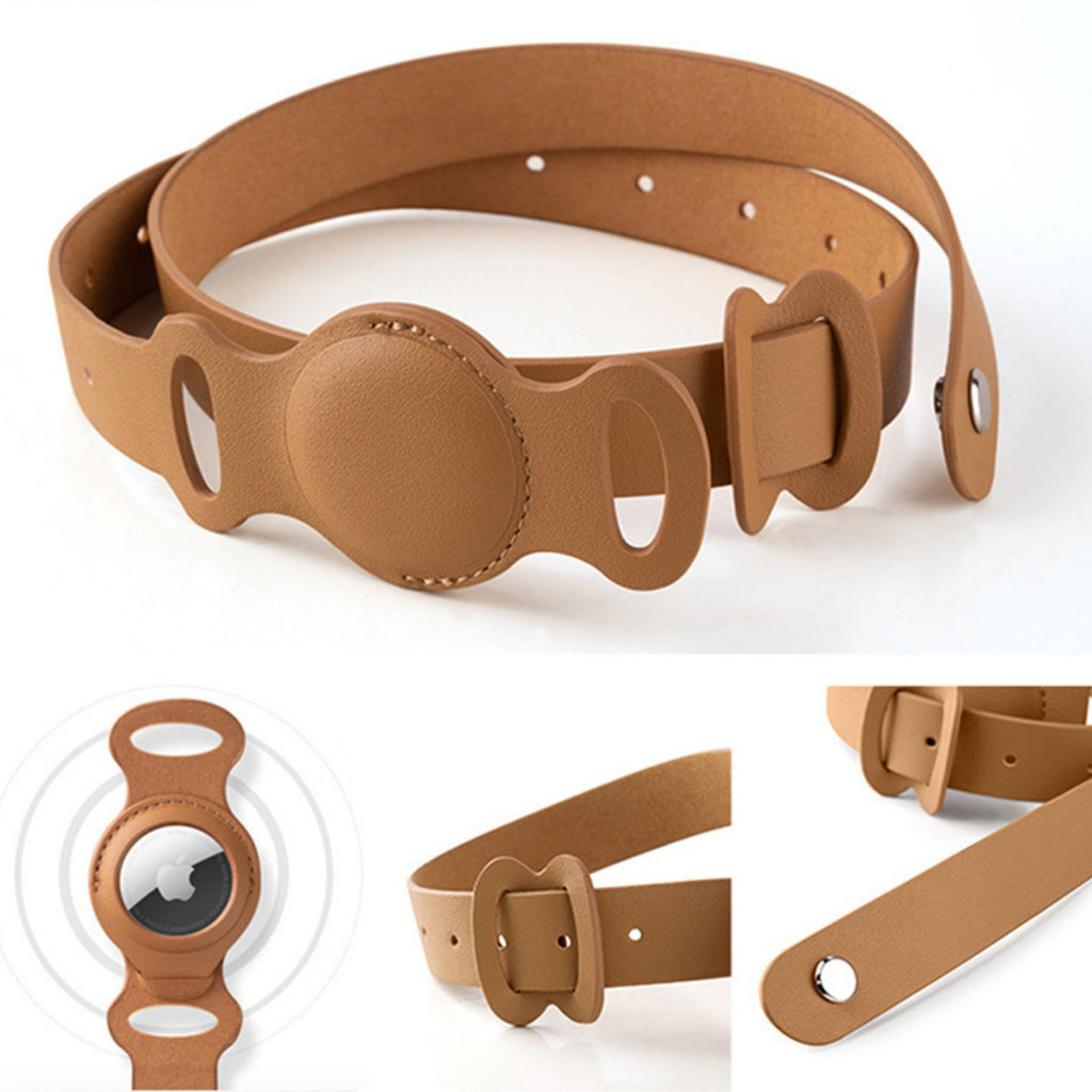 Airtag-Collar de cuero auténtico para perro, accesorio de alta resistencia  con soporte para Airtag, rastreador de ubicación de mascotas
