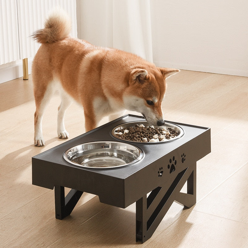 Adjustable Elevated  Elevated Dog Bowls With Slow Feeder