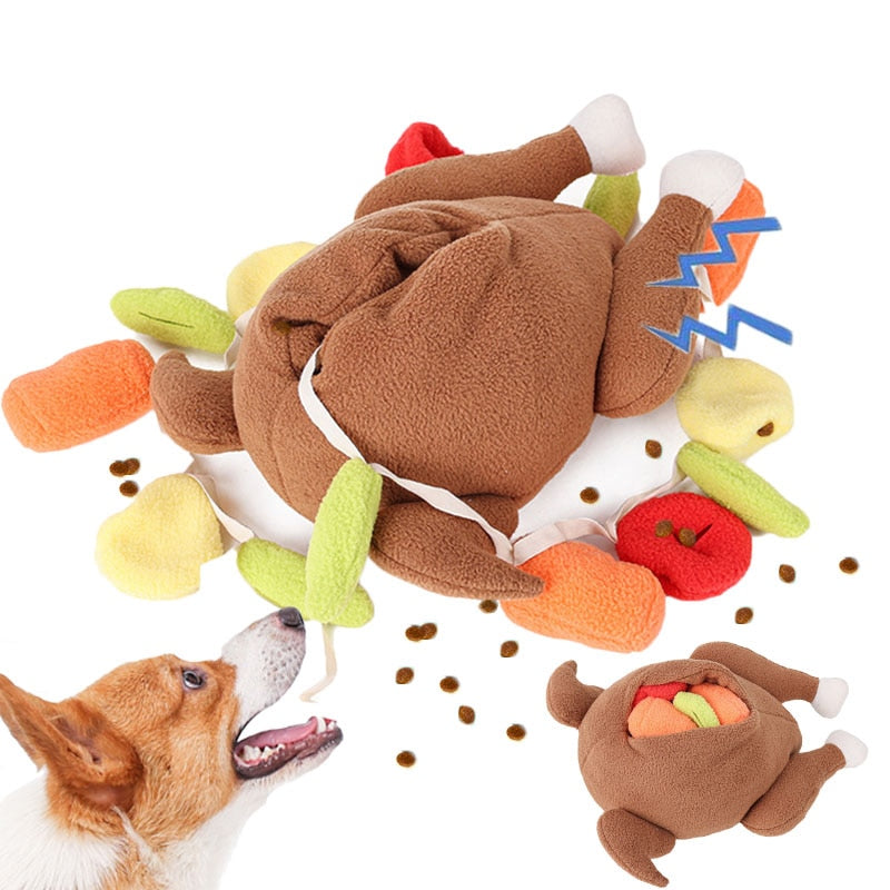 1 Simulated Croissant Plush Squeaky Cat And Dog Toy