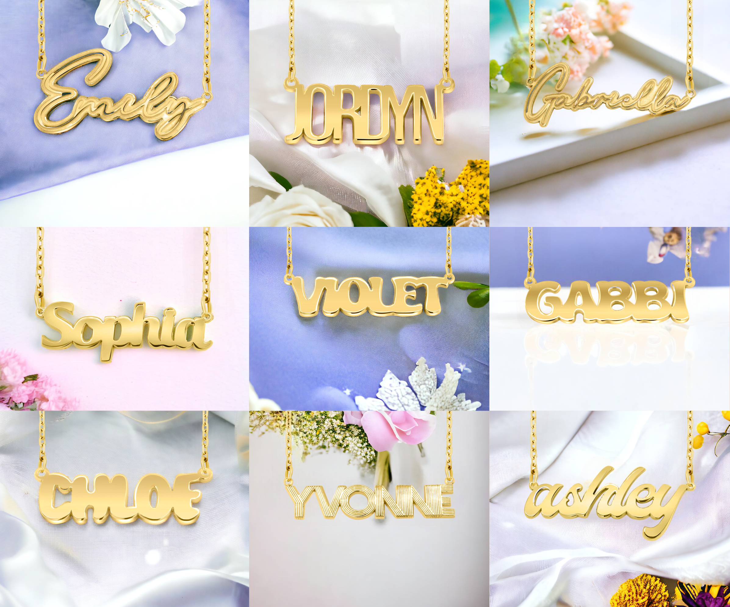Set of nameplates made by AJ's Jewelry