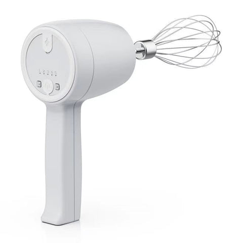 3-Speed Lightweight White Hand Blender Electric Hand Mixer Egg Beater USB  Rechargeable With Stainless Steel Whisk Beater Attachments