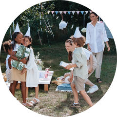 Garden party scene on a sunny day