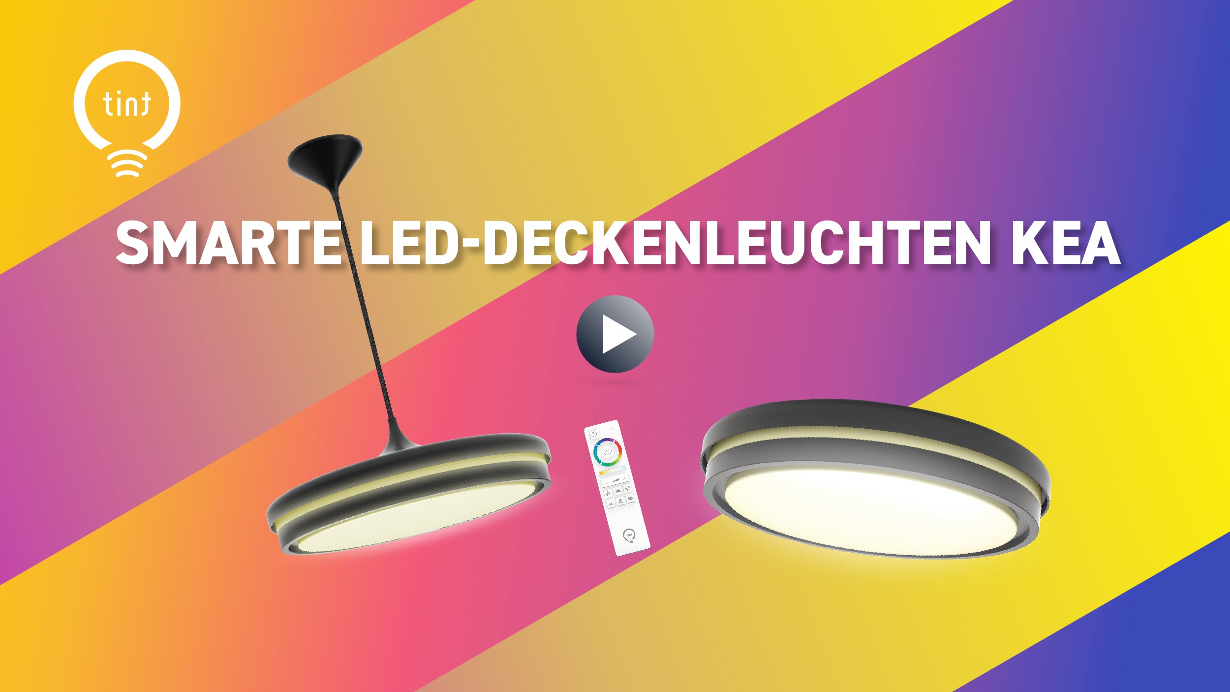 Video: tint. Smartes Licht LED-Deckenleuchte Kea