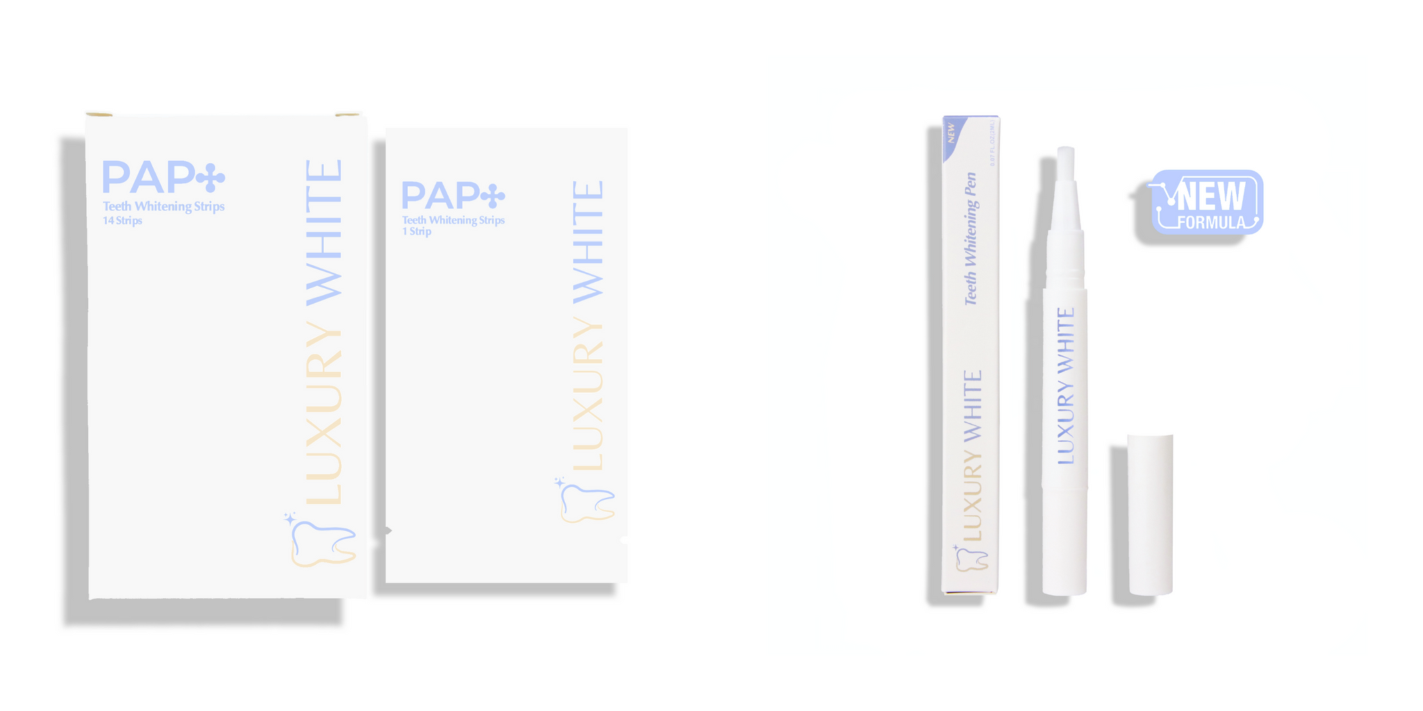 PAP+ Whitening Pen & Strips voor witte tanden bleken