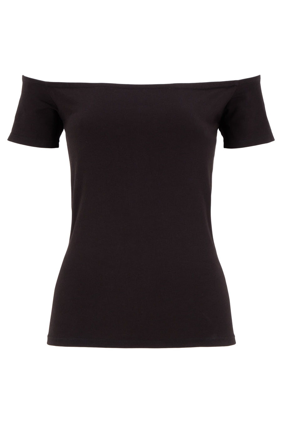 Uma Bardot Top in Black GOTS-Certified Organic Cotton – People Tree