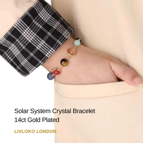 Solar System Crystal Bracelet 14ct Gold Plated