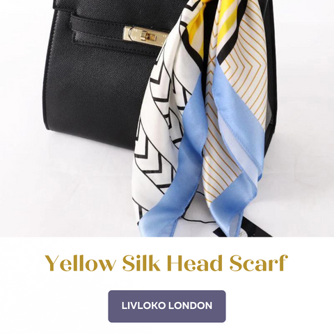 Yellow silk head scarf