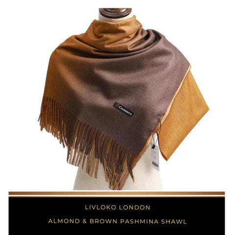 Almond & Brown Pashmina Shawl
