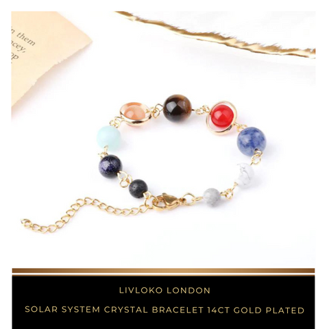 Solar System Crystal Bracelet 14ct Gold Plated