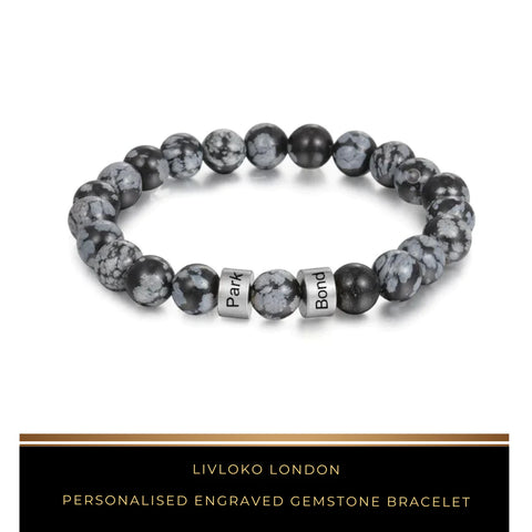 Personalised Engraved Gemstone Bracelet