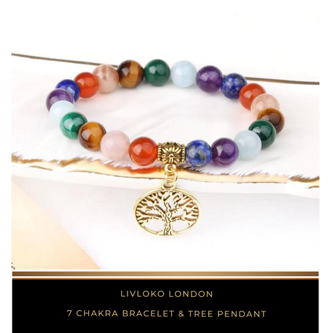 7 Chakra Bracelet & Tree Pendant