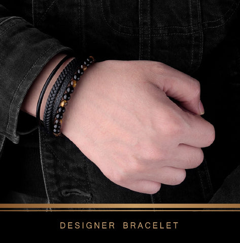 mens leather designer bracelet