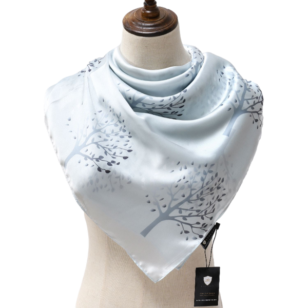 Evolution 2, Filtered Scarf in Navy with White Floral Pattern (MERV 16) —  Remlo Studios