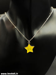 Star Fluorescent Yellow Acrylic Chain Necklace Star Necklace