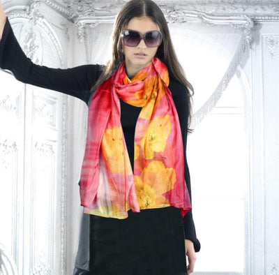 LADIES SILK SCARF 70X180 CM