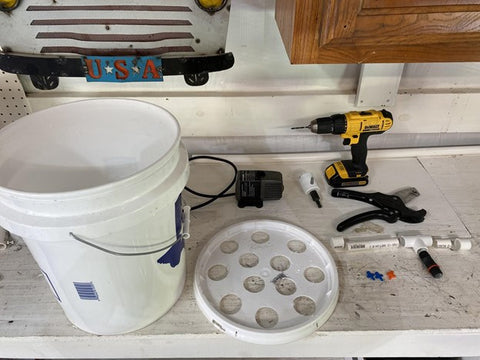 Supplies for DIY Areoponics Hydroponic Bucket grow system - On The Grow