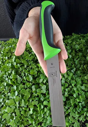 On The Grow Holding Mercer Harvesting Knife and Scissors for Microgreens