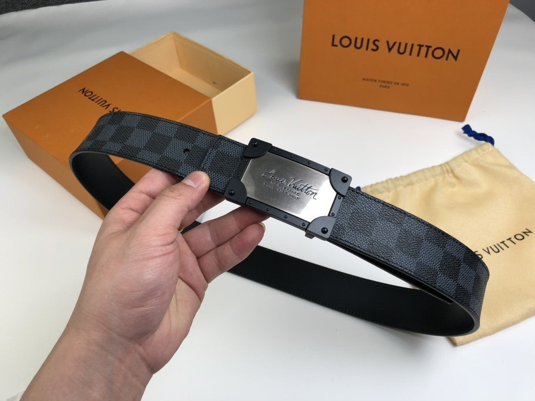 lv louis vuitton womens mens fashion smooth buckle belt leather 