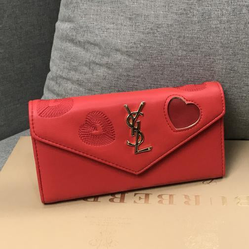 YSL Yves Saint laurent Women Fashion Leather Heart Purse Wallet
