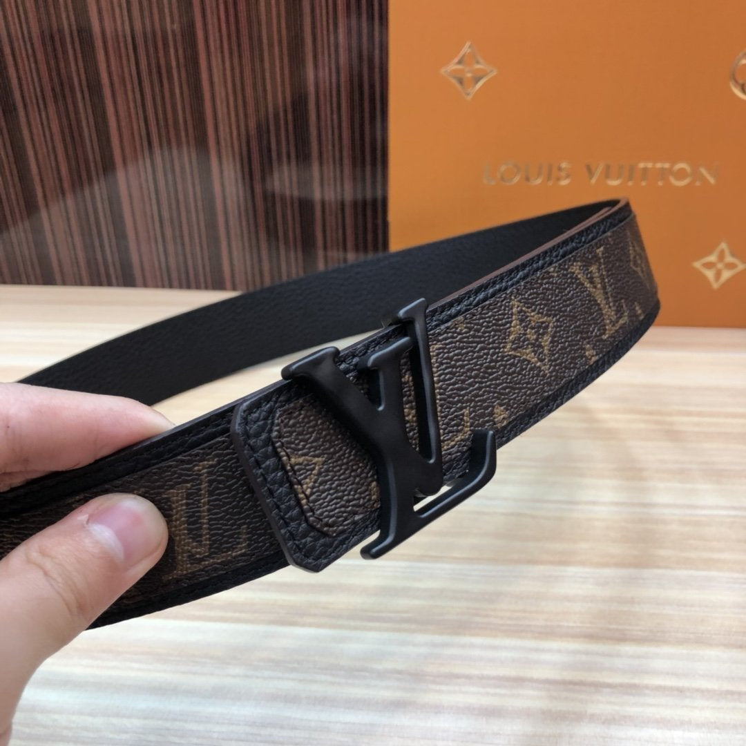 lv louis vuitton womens mens fashion smooth buckle belt leather belt-3