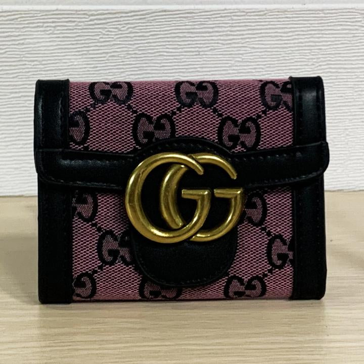 GG New Embroidered Letter Flap Wallet Square Clutch Bag Key Bag